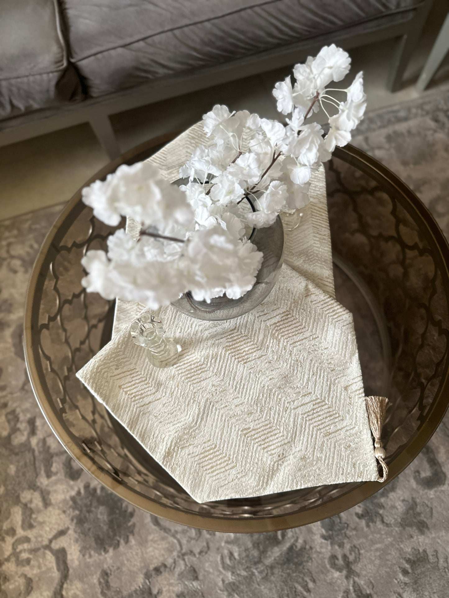 Offwhite&gold zigzag Runner