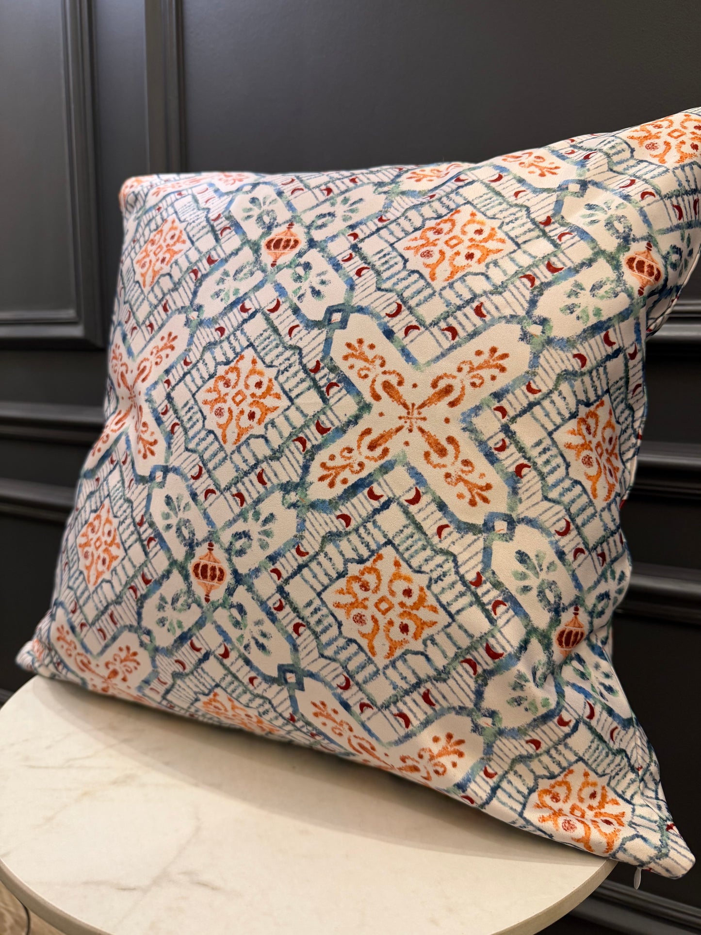 .Lantern blue cushion cover