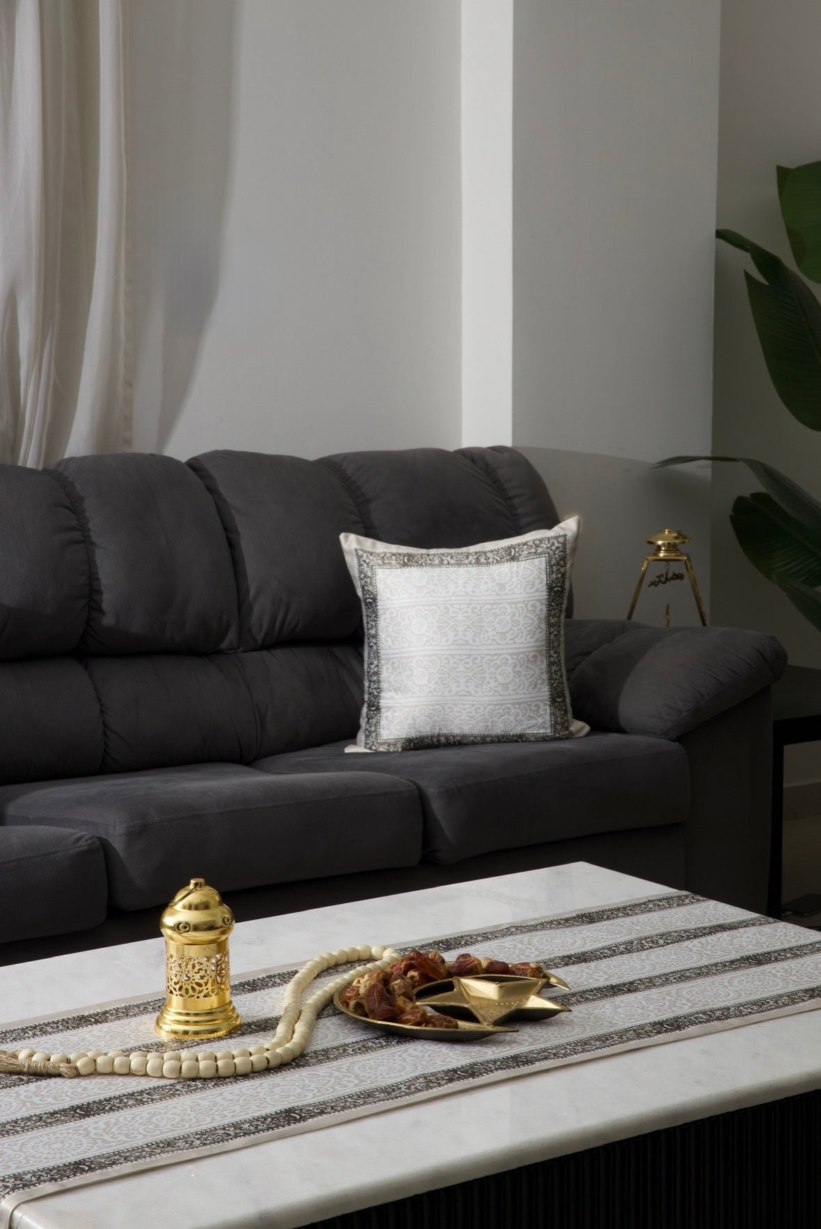 .Arabesque beige cover cushion