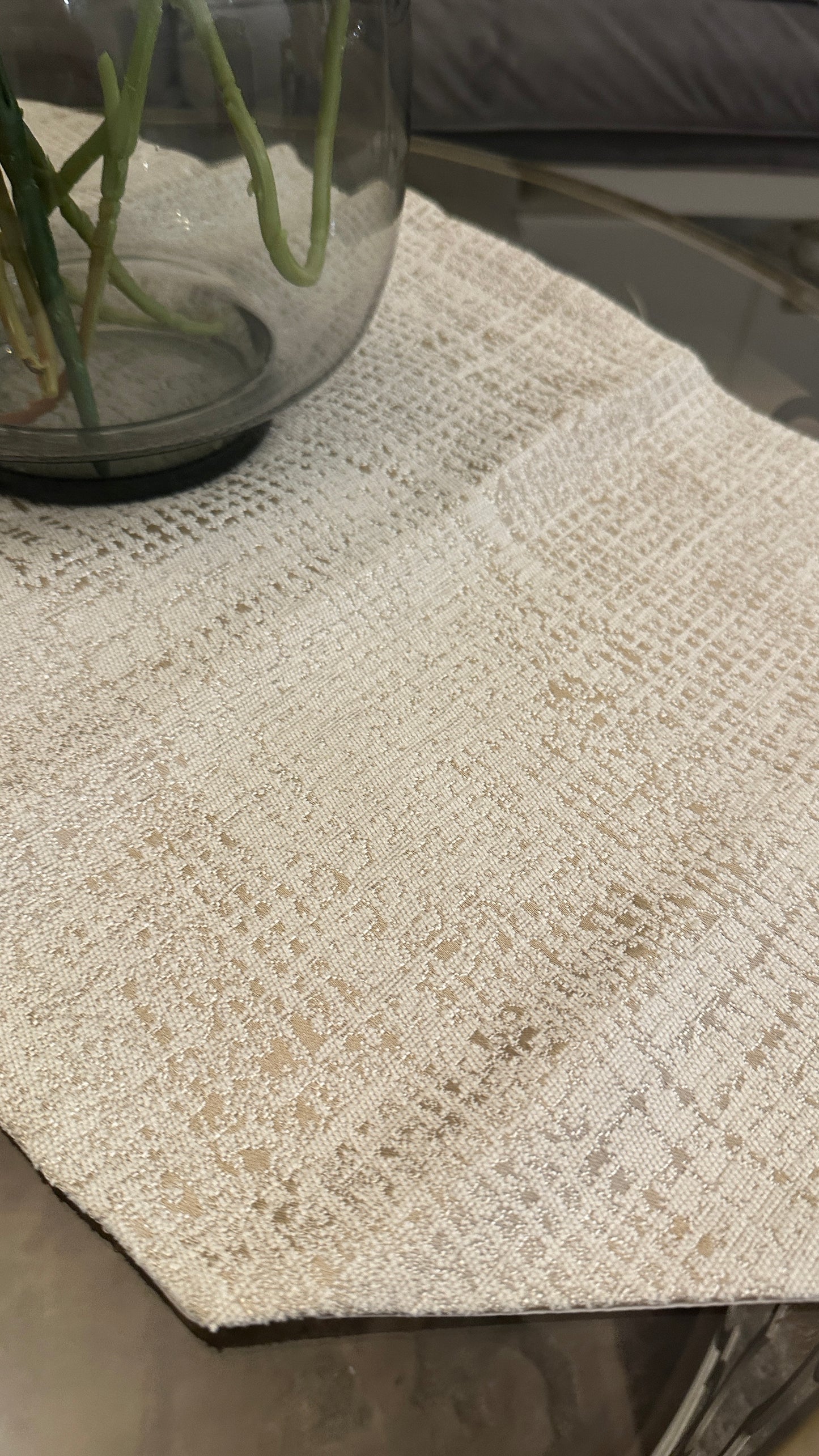 Golden checkerboard runner