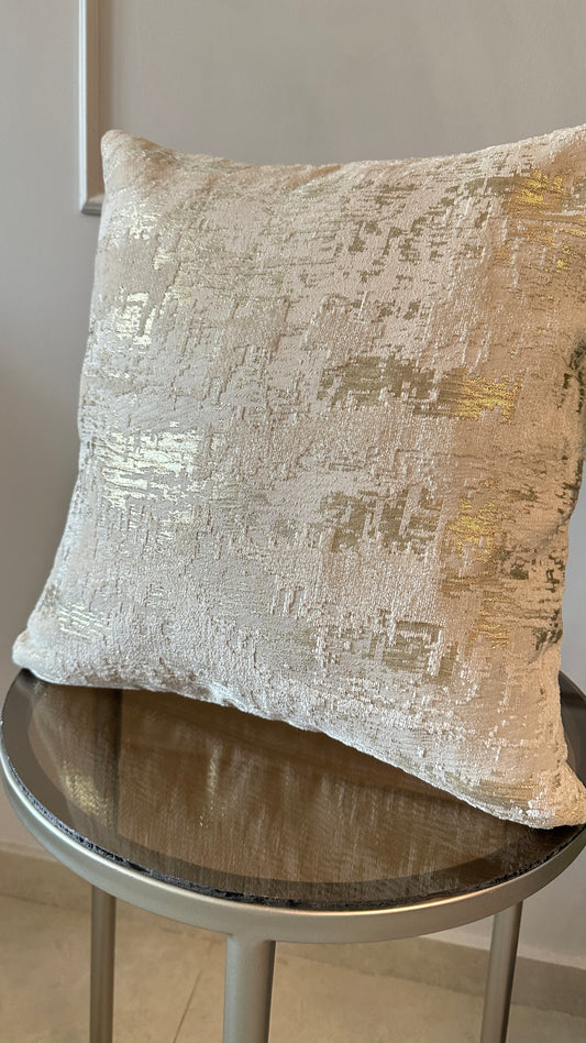 Beige &gold airbrush cover cushion