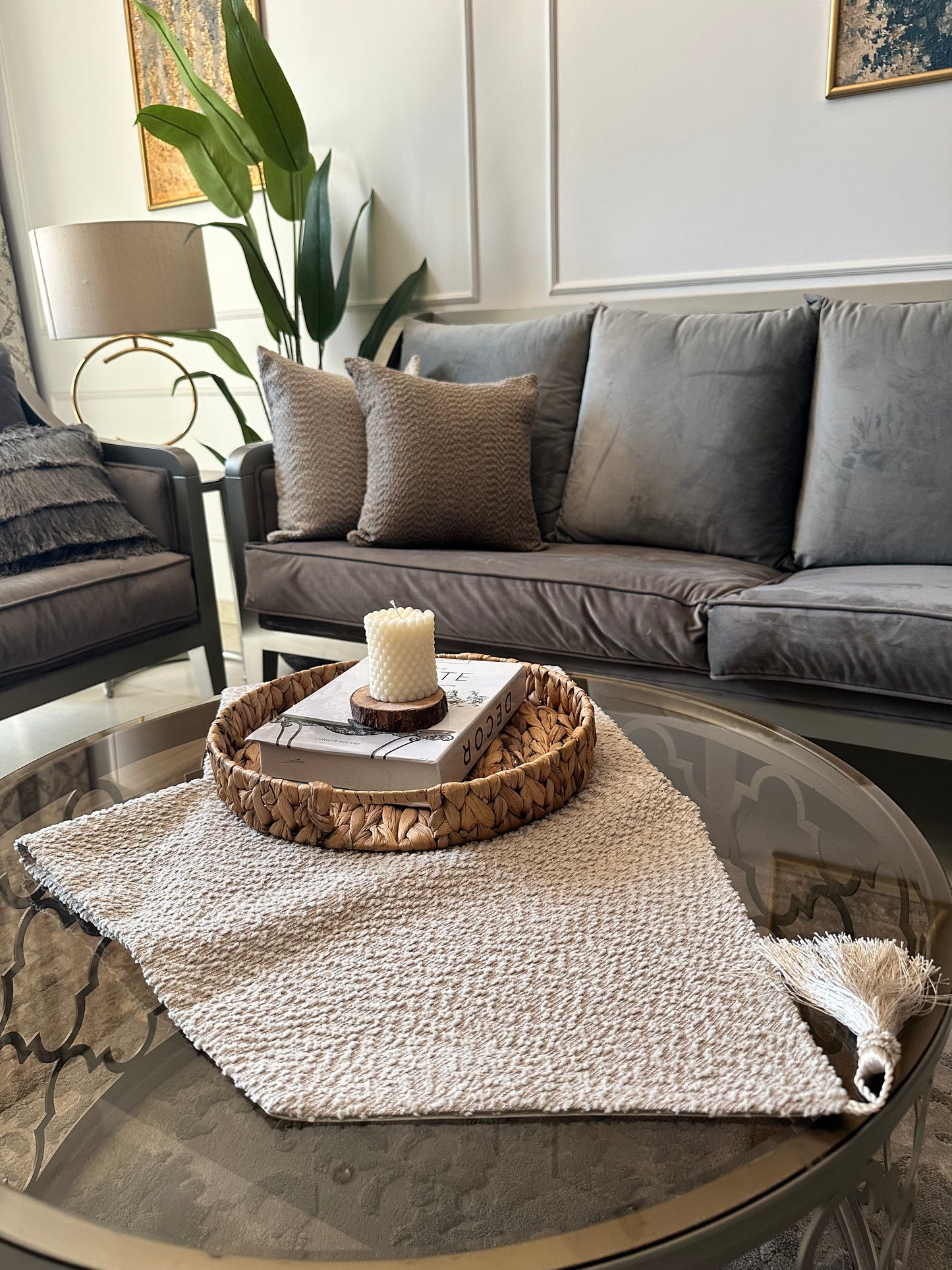 Beige ivory dune runner
