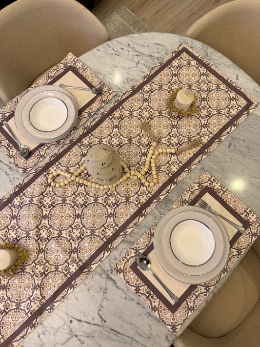 .Golden dusk placemats set