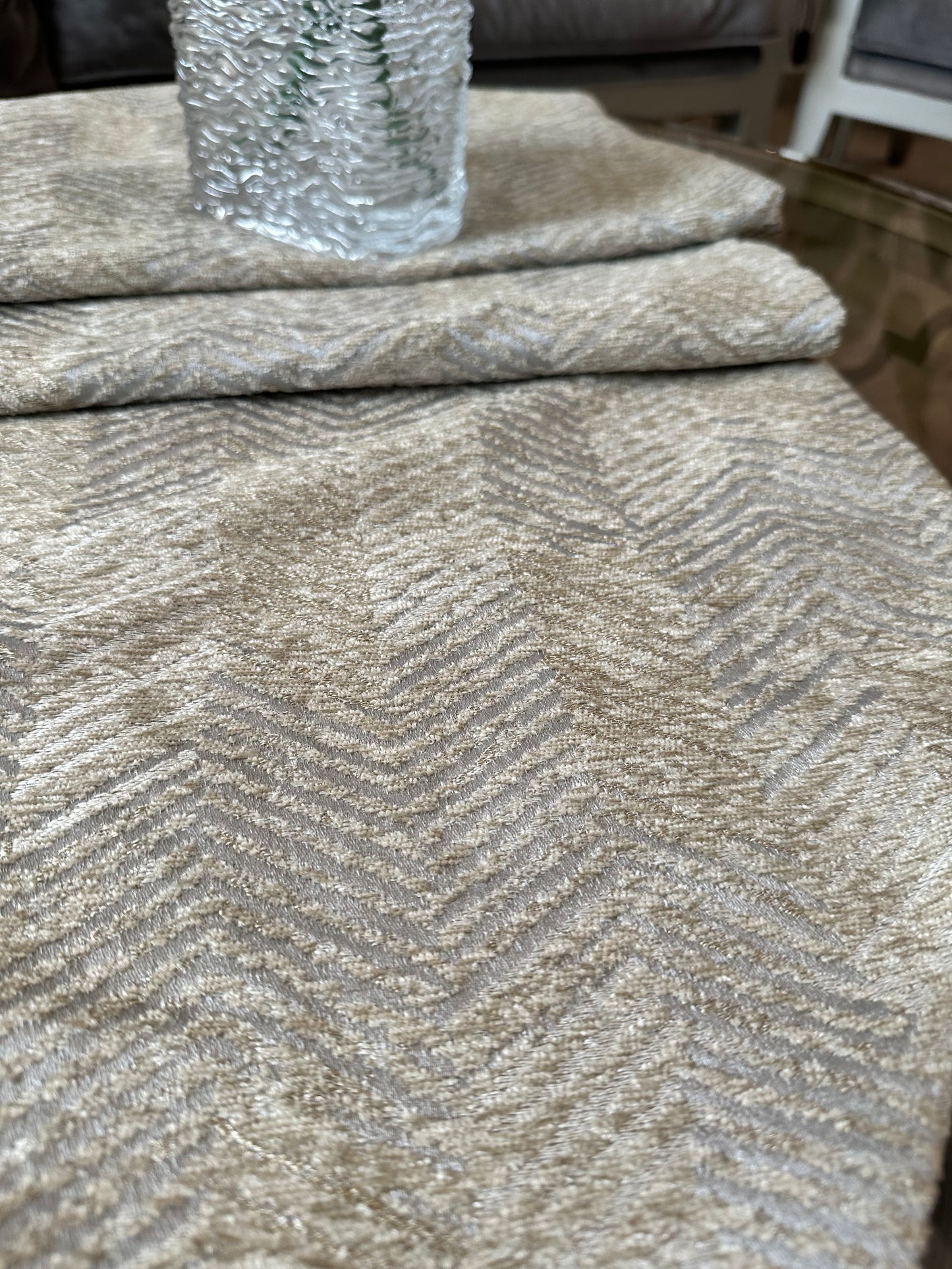 Grey&beige zigzag runner